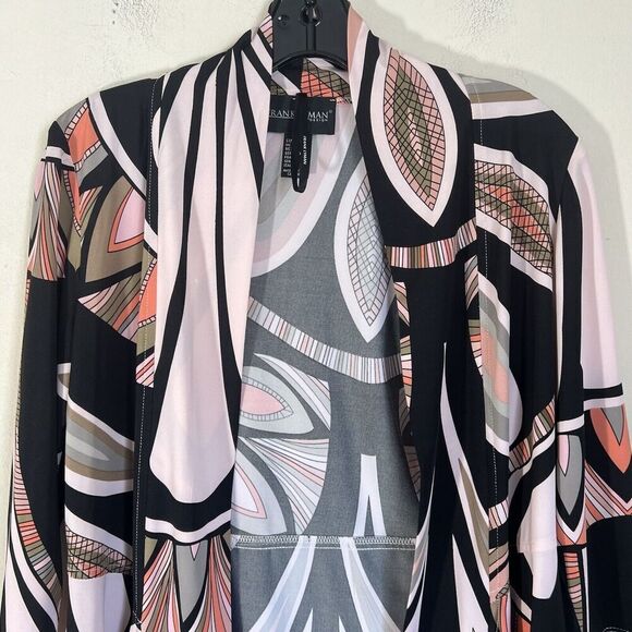 Frank Lyman Cardigan Jacket Open Front Art to Wear 3/4 Sleeves Artsy US 6 New - Picture 2 of 5